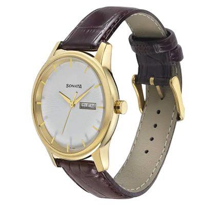 "Sonata Gents Watch 7134YL02 - Click here to View more details about this Product